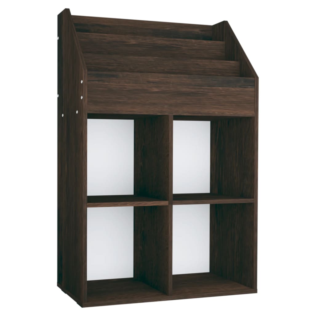 Kinder-Bücherregal Braun Eichen-Optik 71x30x114cm Holzwerkstoff