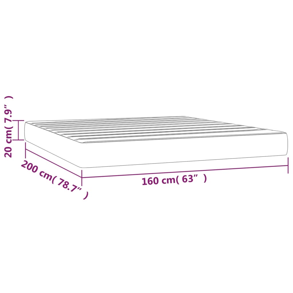 Taschenfederkernmatratze Mittel Hellgrau 80x200x20 cm Stoff