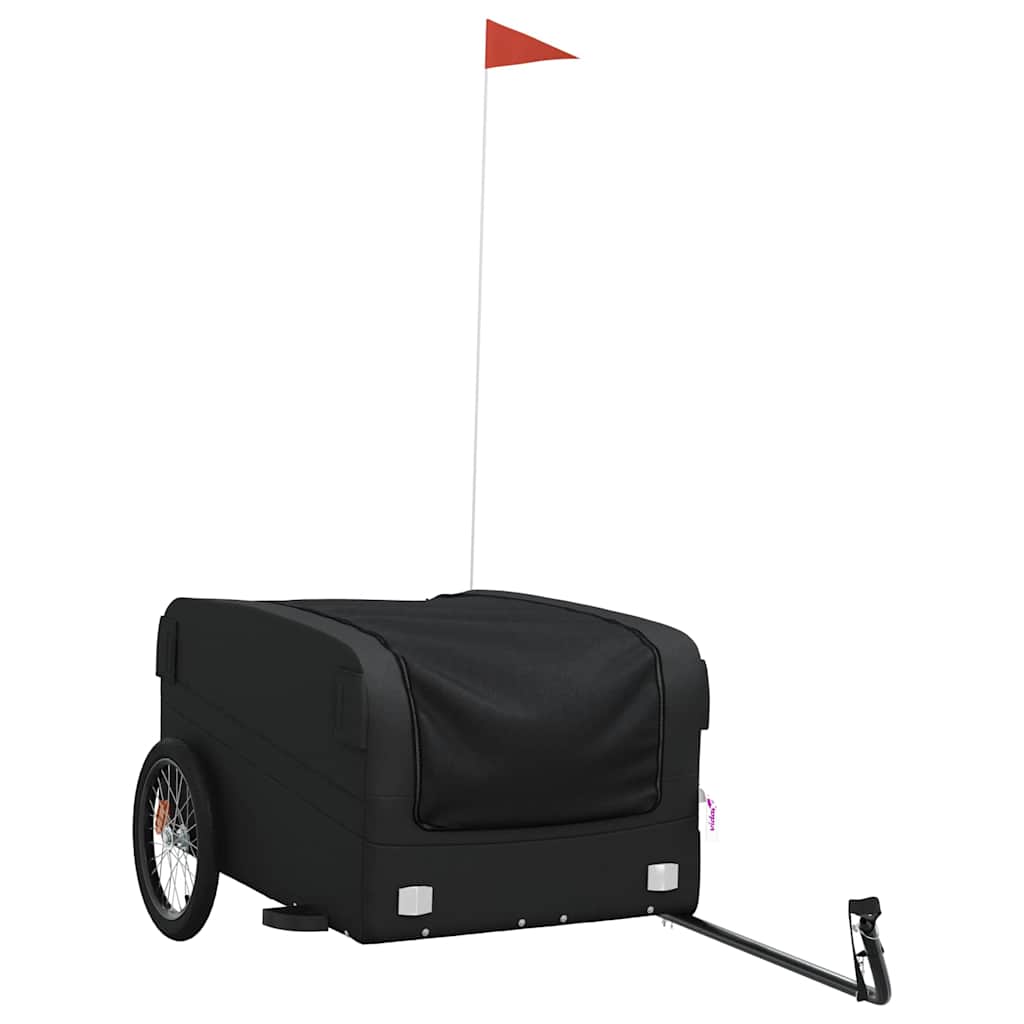 Fahrradanhänger Schwarz und Rot 30 kg Eisen