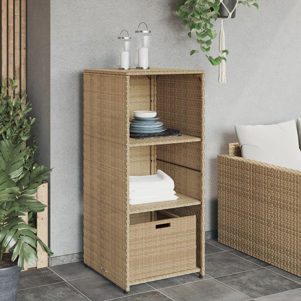 Gartenschrank Schwarz 50x55x115 cm Poly Rattan