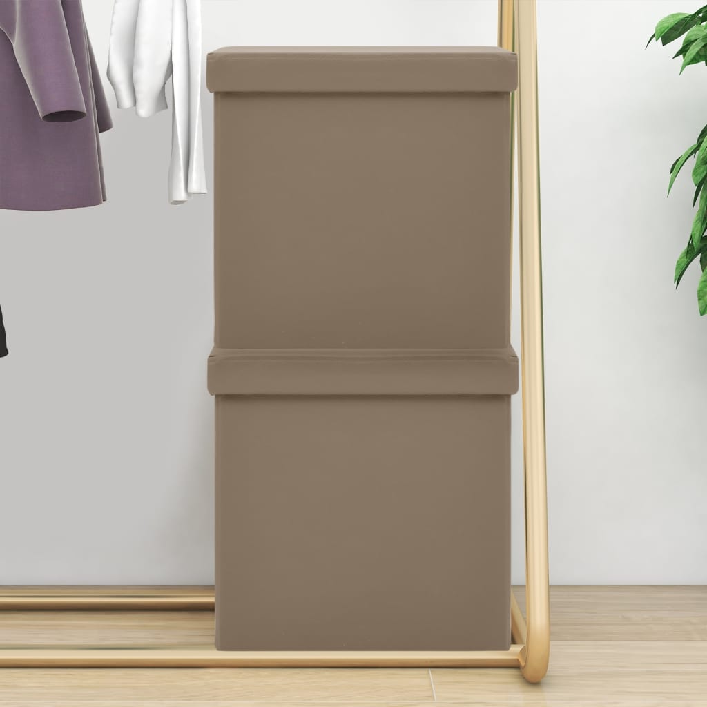 Hocker mit Stauraum Braun PVC