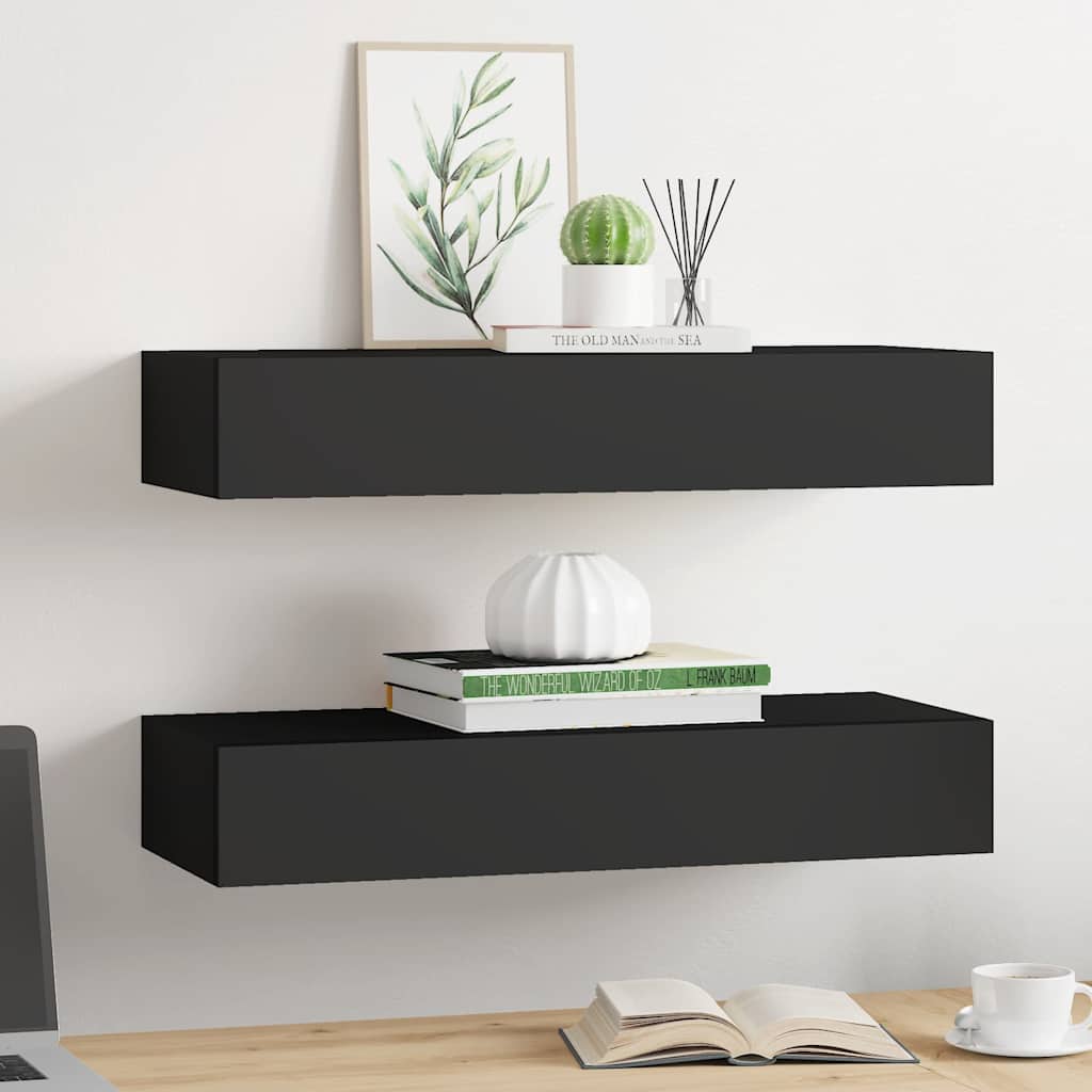 Wandregal mit Schublade Weiß 40x23,5x10 cm MDF