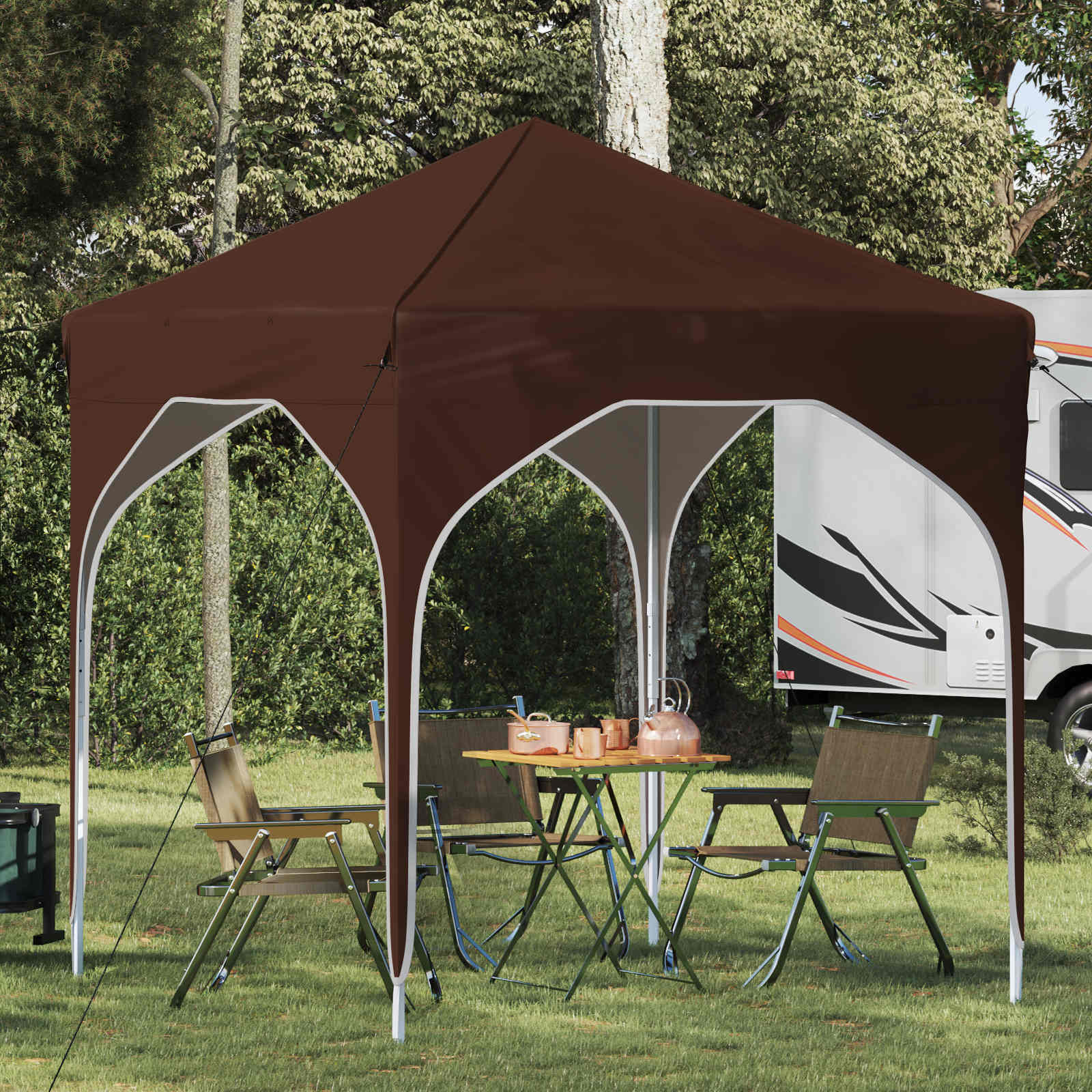 Pop-up Partyzelt 194 x 194 x 245 cm Creme