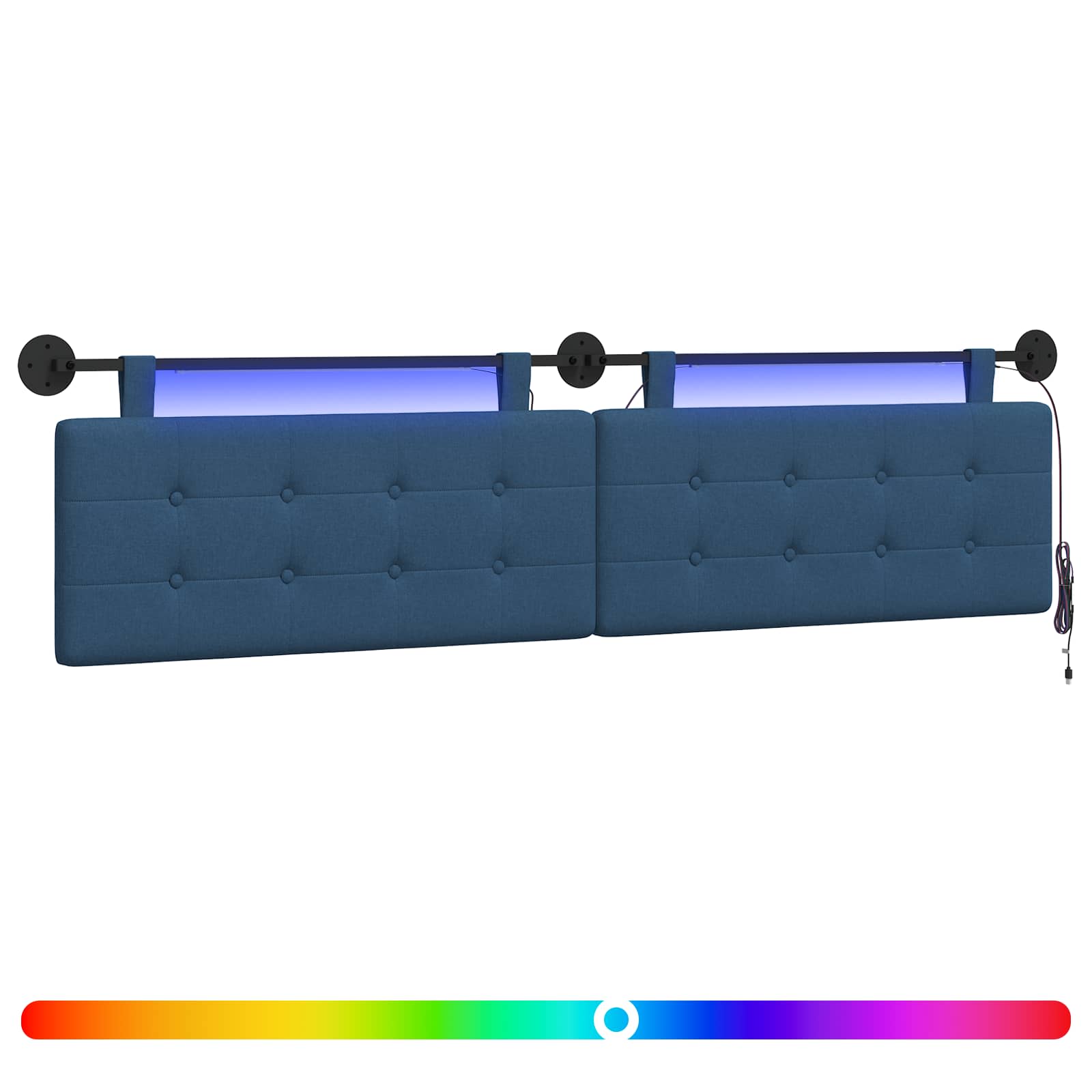 Hängendes Kopfteil Mit LED Licht Wolkengrau Stoff