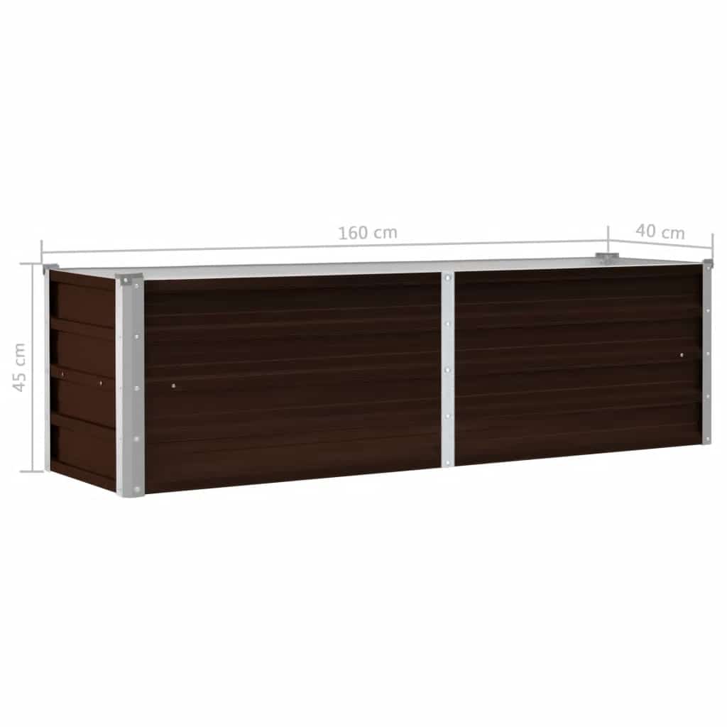 Hochbeet Braun 160 x 80 x 77 cm Verzinkter Stahl