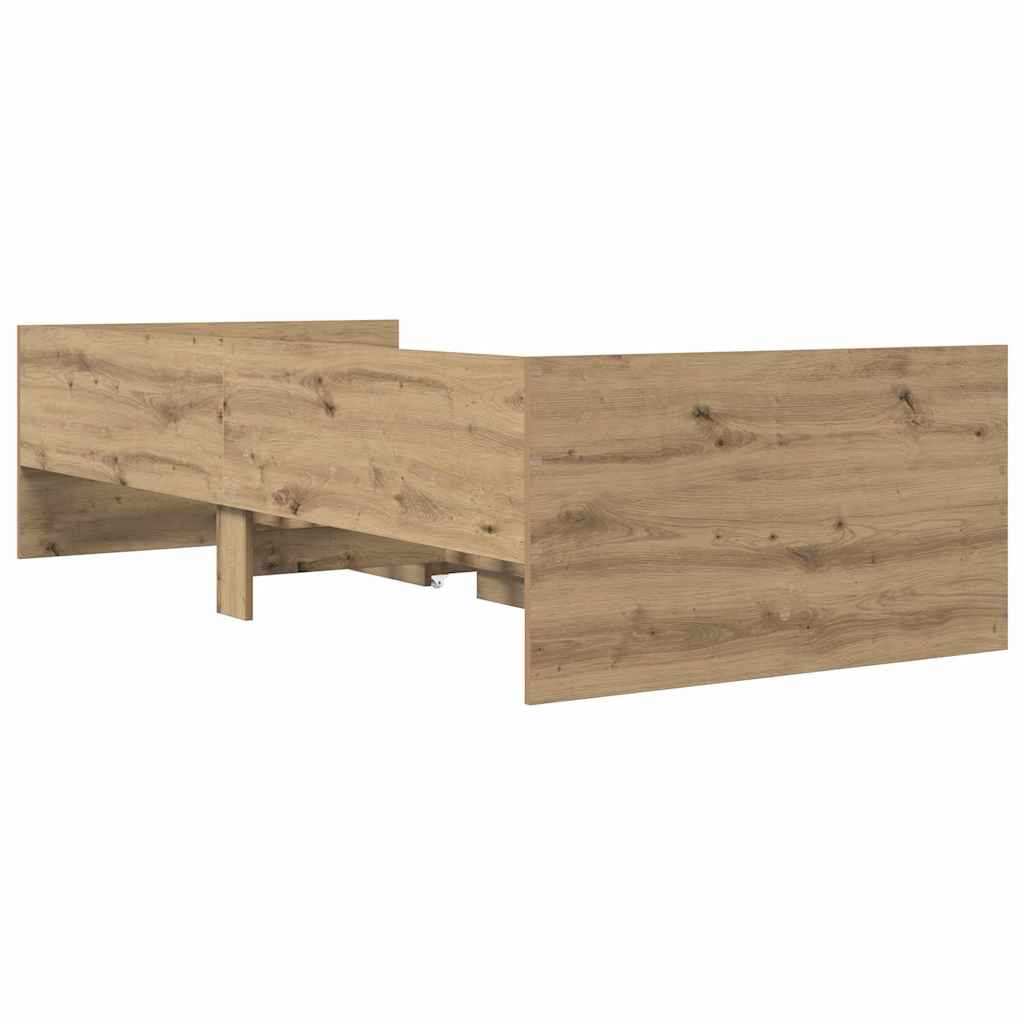 Bett mit Schubladen Braun Eiche-Optik 75x190 cm