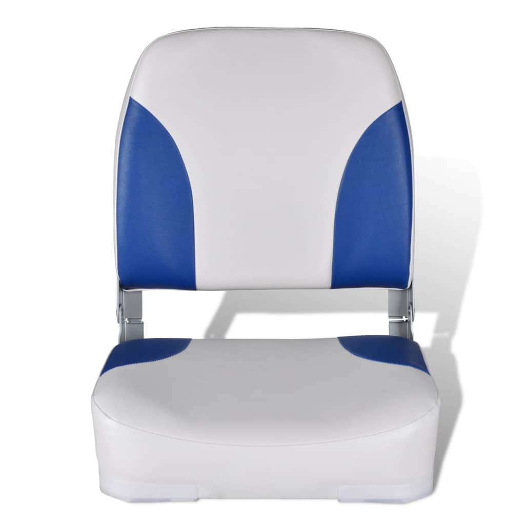 Klappbarer Bootssitz 1 Set mit Polster in Blau-Weiß