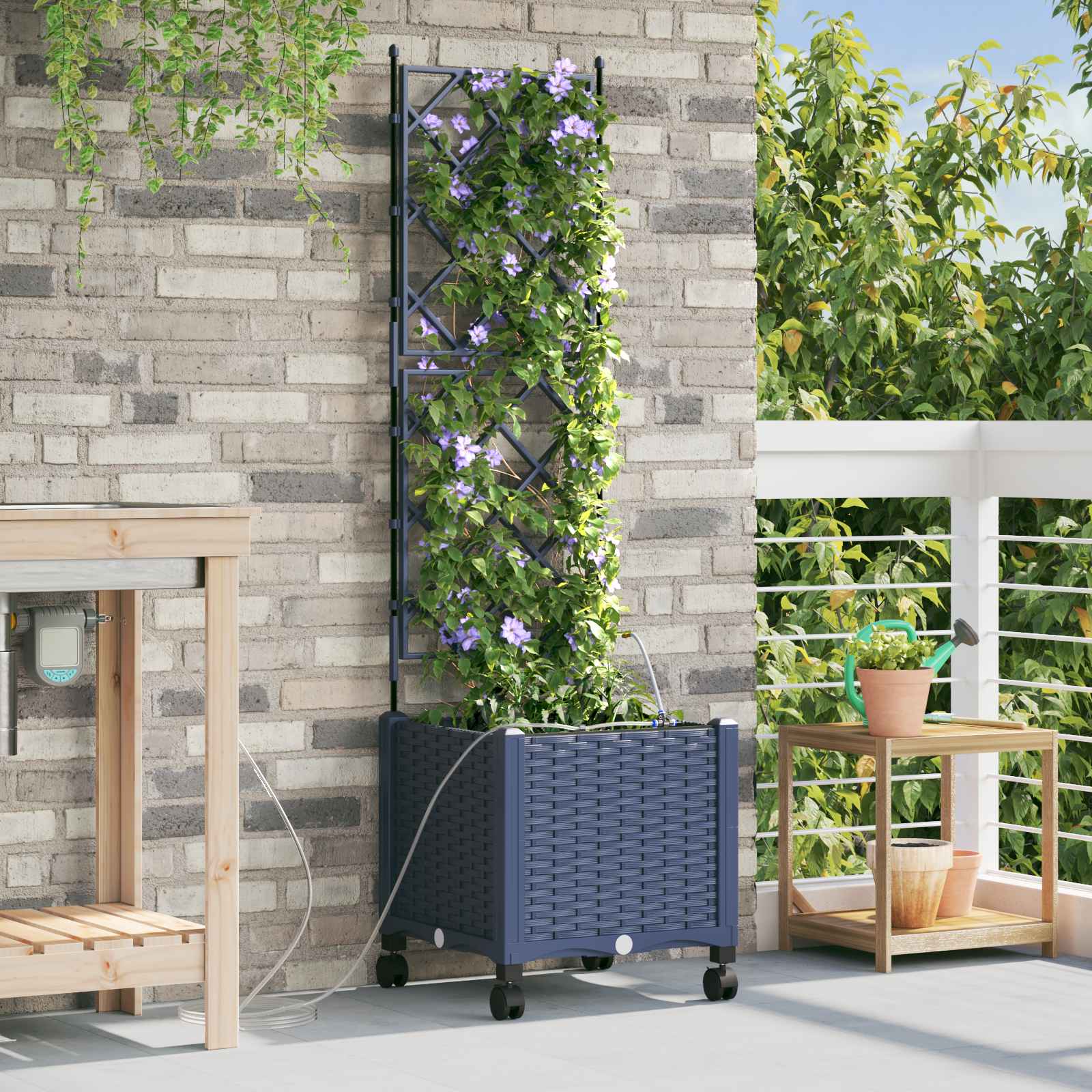 Garten-Pflanzgefäß 4 Stk. Braun 160 x 40 x 22 cm PP