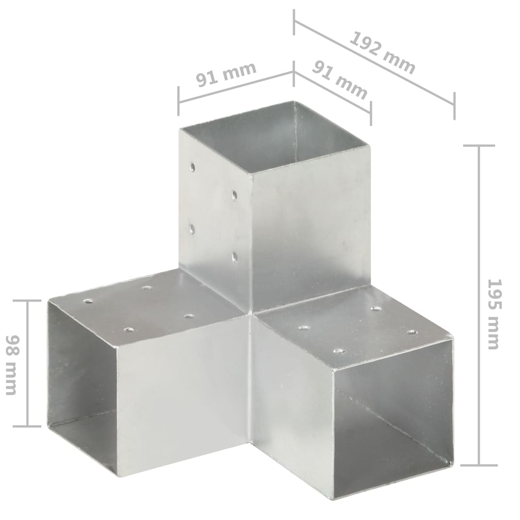 Pfostenverbinder L-Form Verzinktes Metall 71 x 71 mm