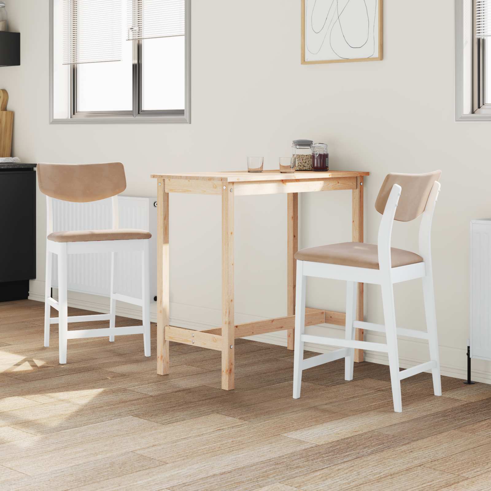 Esszimmerstühle 2 pcs Hellbraun 48 x 49 x 95 cm