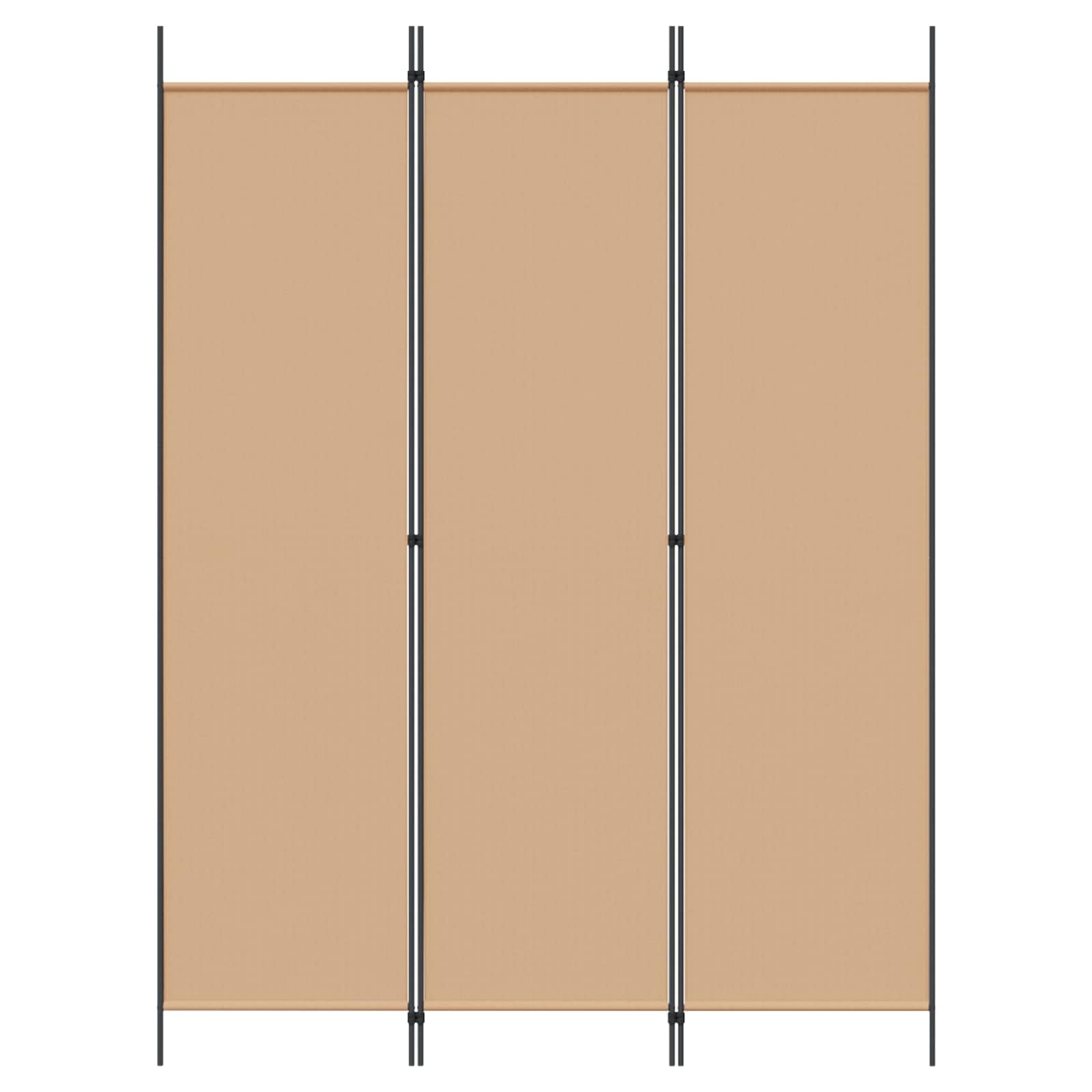 3-tlg. Paravent Schwarz 150x200 cm Stoff