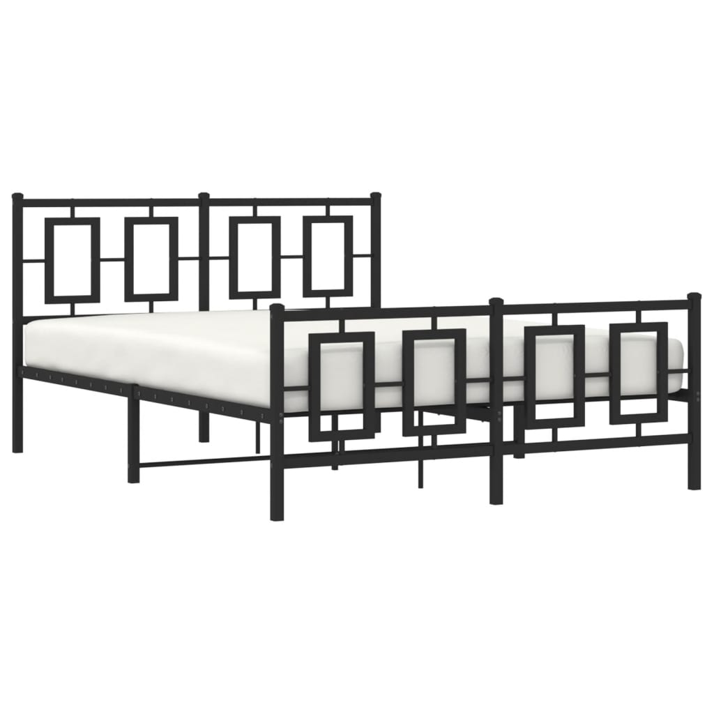 Bettgestell mit Kopf- und Fußteil Metall Weiß 180x200 cm