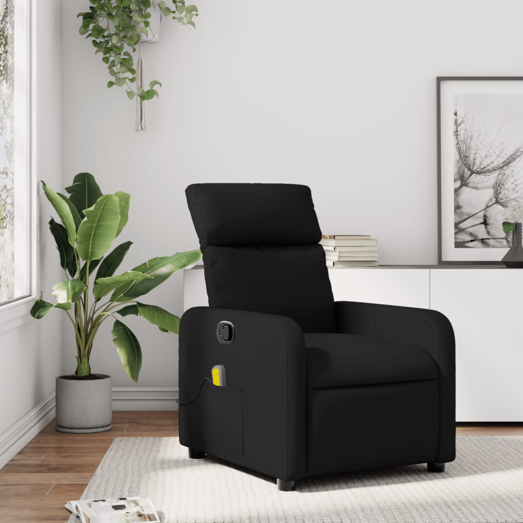Massage-Relaxsessel Schwarz Kunstleder