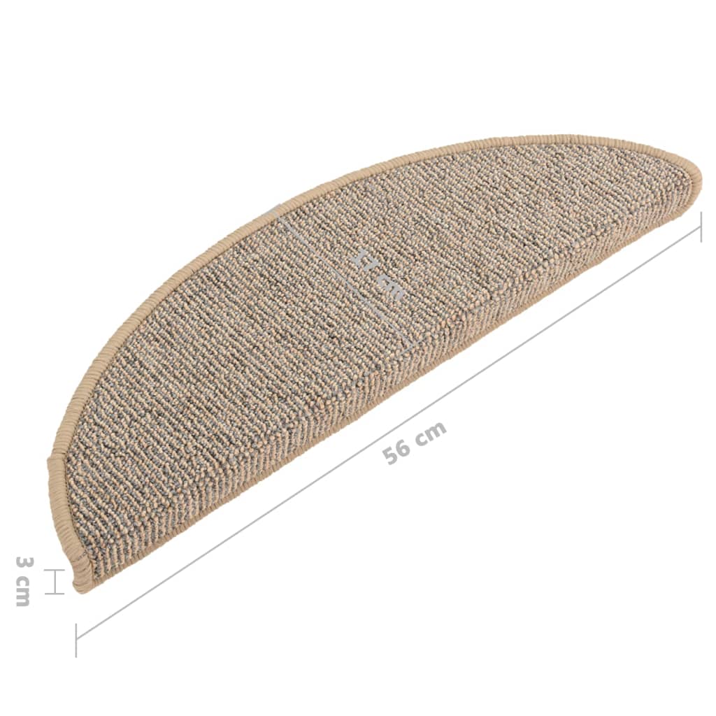 Stufenmatten 15 Stk. 56x17x3 cm Grau Halbrund