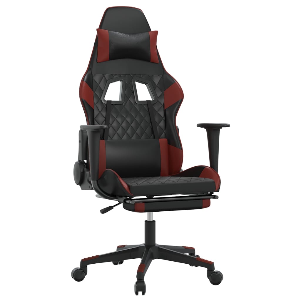 Gaming-Stuhl mit Massagefunktion Schwarz und Blau Kunstleder