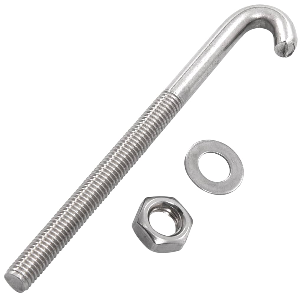J-Ankerschraube mit Mutter Unterlegscheibe 25 Sets M8 x 100 mm