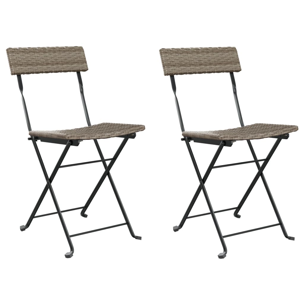 Bistrostühle 4 Stk. Klappbar Schwarz Poly Rattan und Stahl