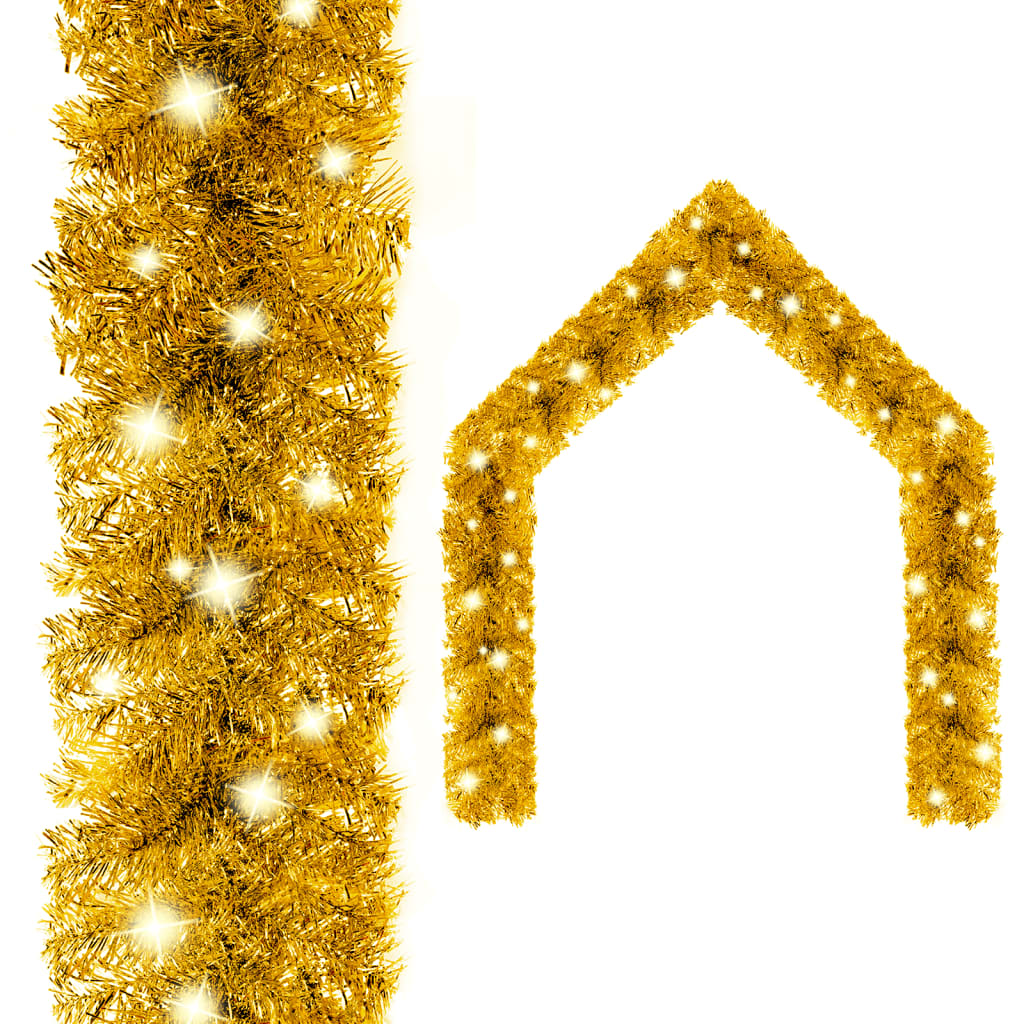 Weihnachtsgirlande mit LED 10 m Schwarz