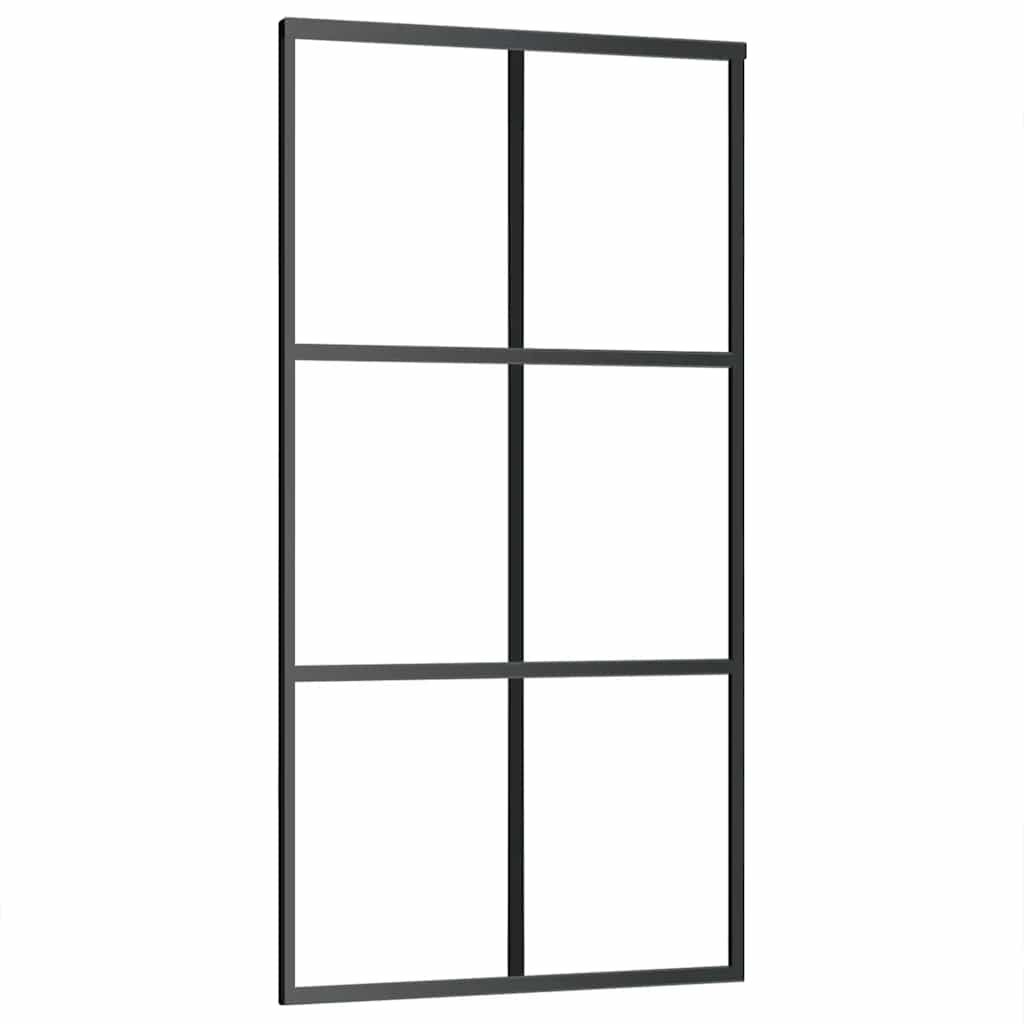 Schiebetür mit Beschlag 76x205 cm ESG-Glas & Aluminium