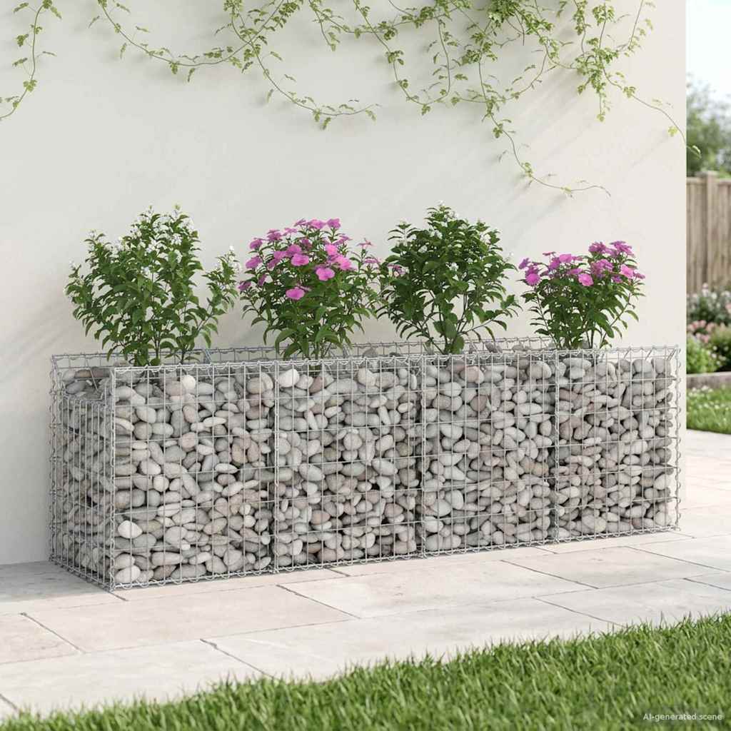 Gabionen-Hochbeet 2 pcs Silber