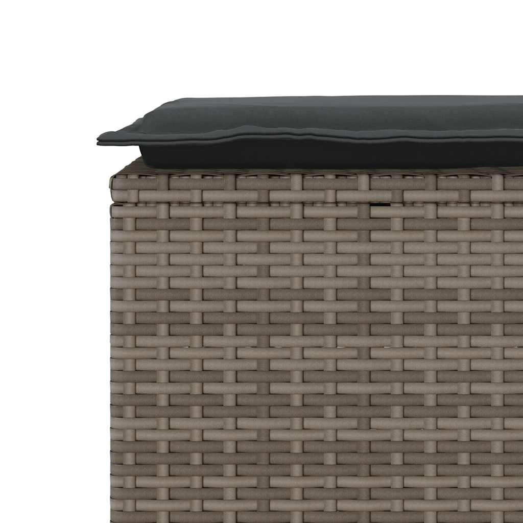 Gartenbank mit Kissen Schwarz 110x40x44 cm Poly Rattan