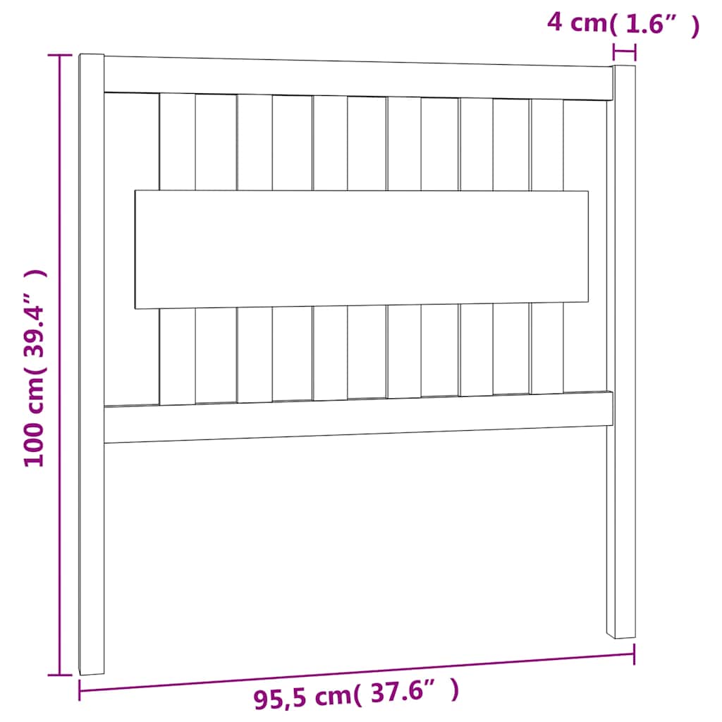 Kopfteil 80,5x4x100 cm Massivholz Kiefer