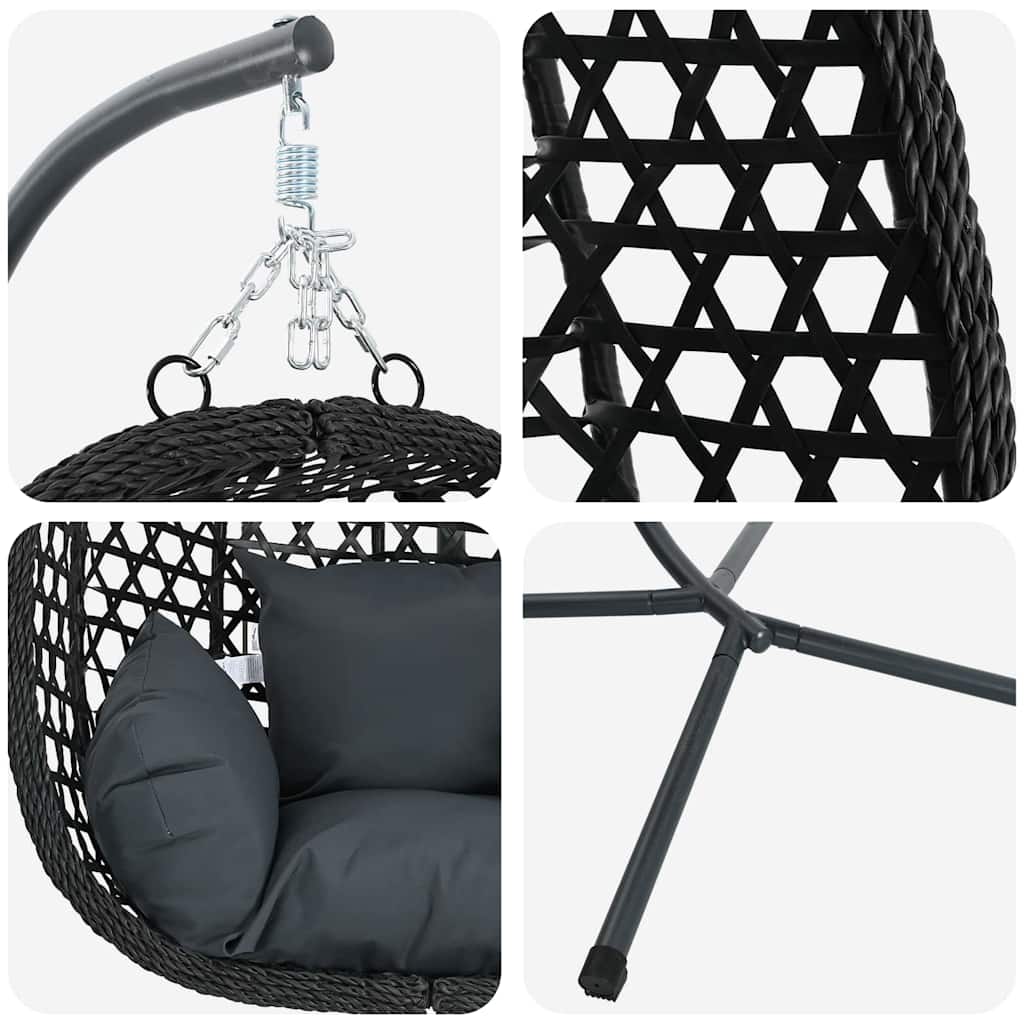 Hängendes Ei-Stuhl Hellcreme 104 x 100 x 191 cm Poly-Rattan