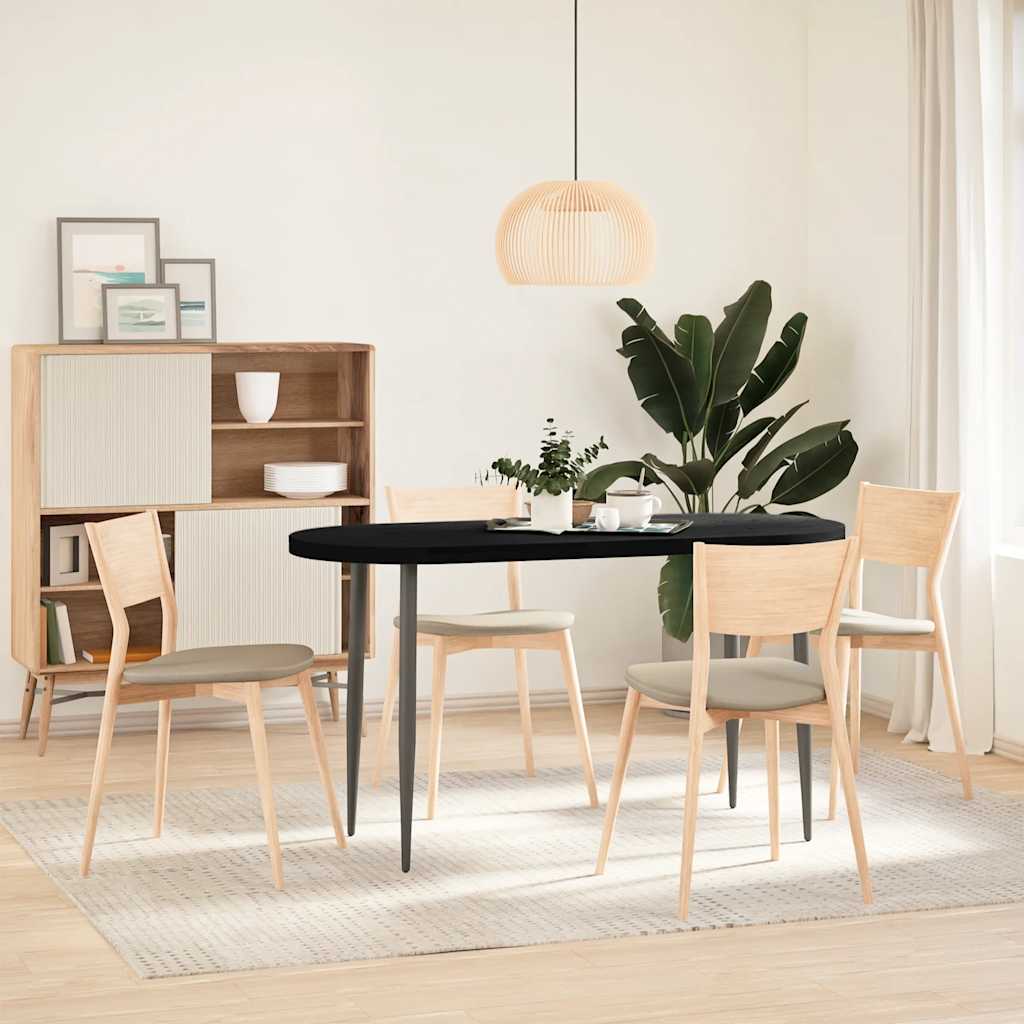 Tischplatte 80x40x2 cm Massivholz Eiche Oval