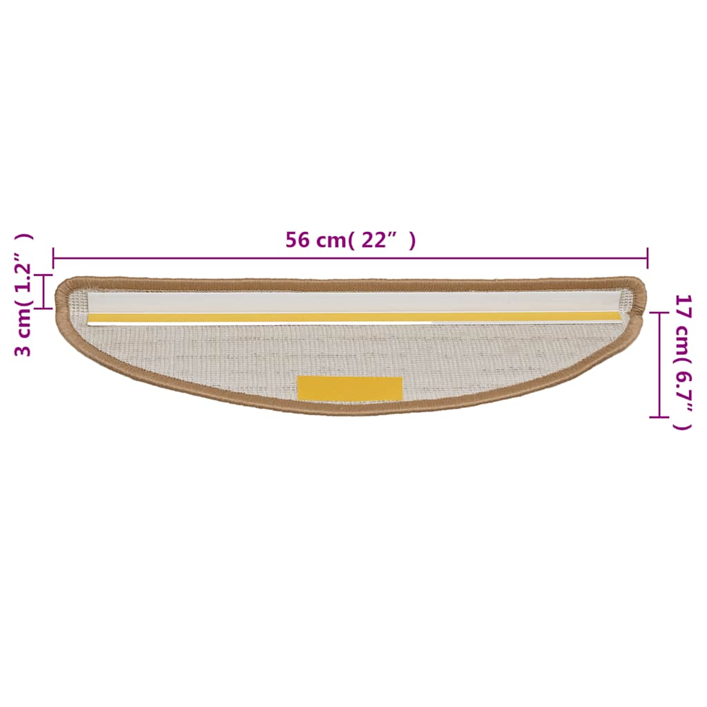 Stufenmatten 15 Stk. 56x17x3 cm Grau Halbrund