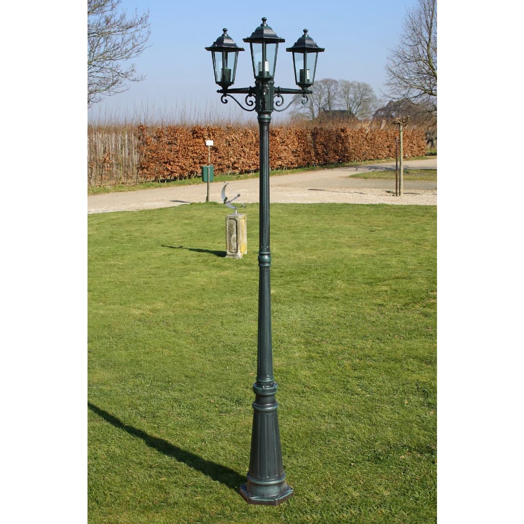 Gartenlaterne 3-flammig 215 cm Weiß Aluminium