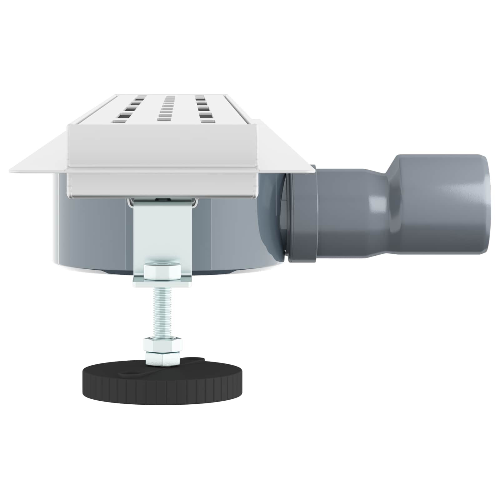 Duschabfluss mit Glashülle und 360° Siphon Schwarz 50 cm