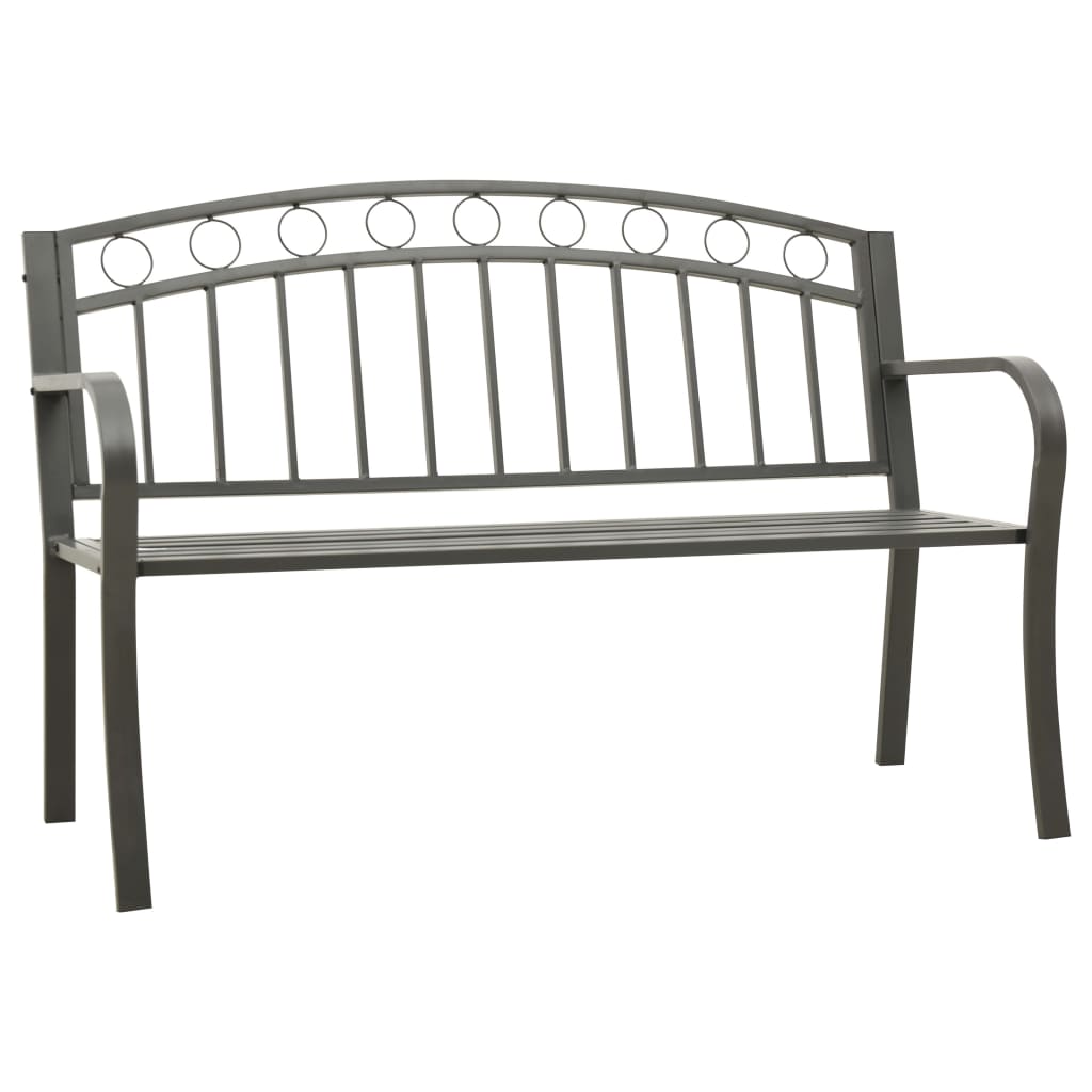 Gartenbank Grau 120 cm Stahl