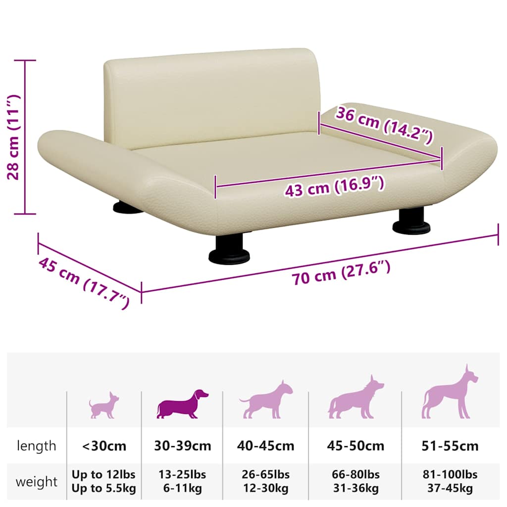 Hundebett Dunkelgrau 70x45x28 cm Stoff