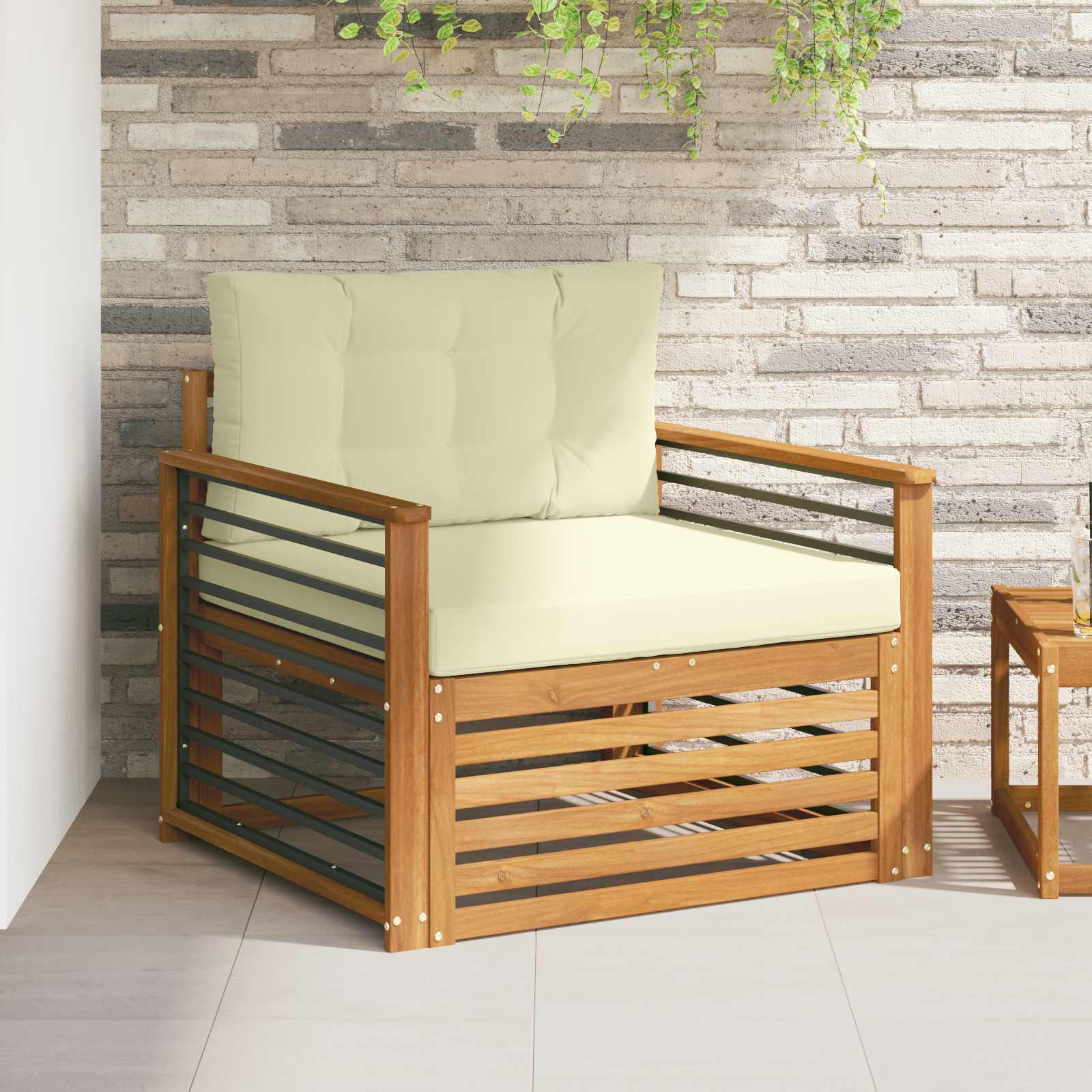 2 Stück Outdoor-Sofa Natur
