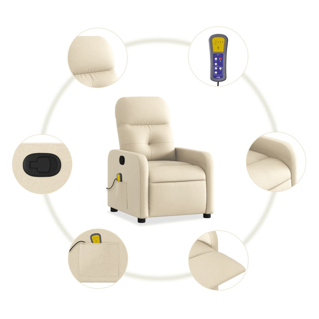 Massage-Relaxsessel, hellgrauer Stoff