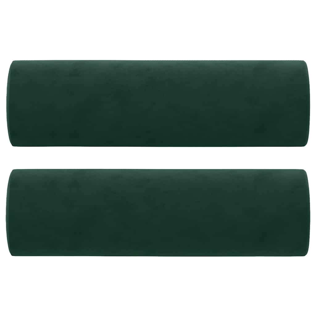 2-Sitzer-Sofa mit Zierkissen Dunkelgrün 120 cm Samt
