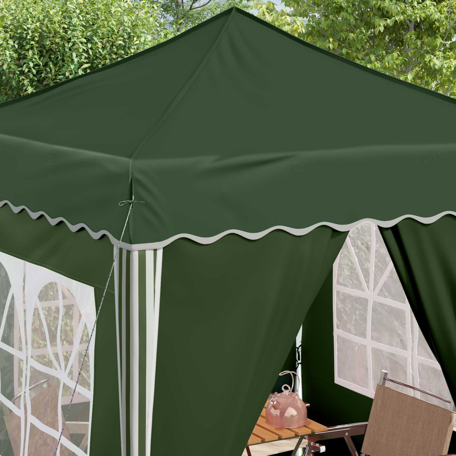 Pop-up Partyzelt 195 x 195 x 245 cm Creme Oxford-Stoff