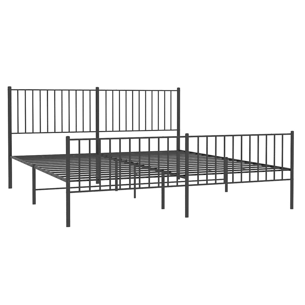 Bettgestell Metall Schwarz 75x190 cm