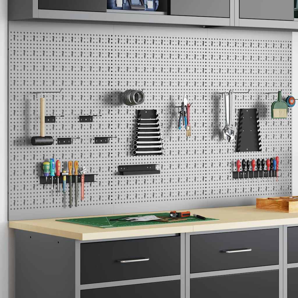 Werkzeugwandpaneel 2 pcs Grau 100 x 1 x 60 cm