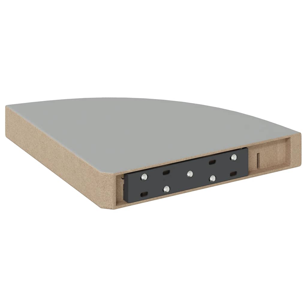 Schwebende Eckregale 2 Stk. Hochglanz-Weiß 25x25x3,8 cm MDF