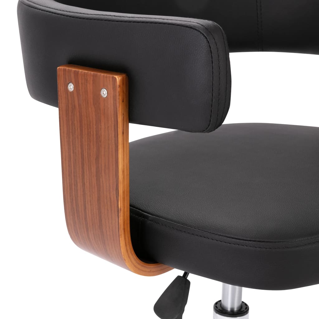 Drehbarer Bürostuhl Weiß Bugholz und Kunstleder
