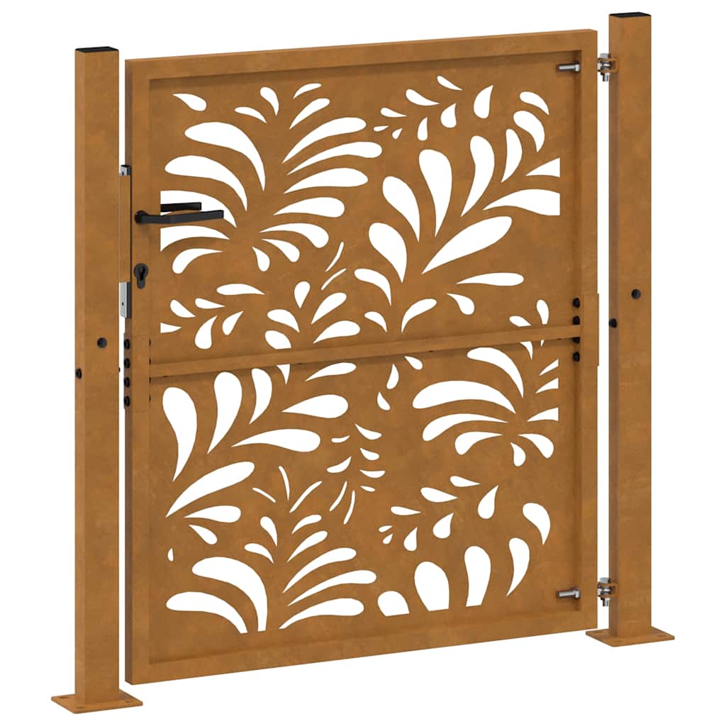 Gartentor Schwarz 100x100 cm Stahl Lichtdesign