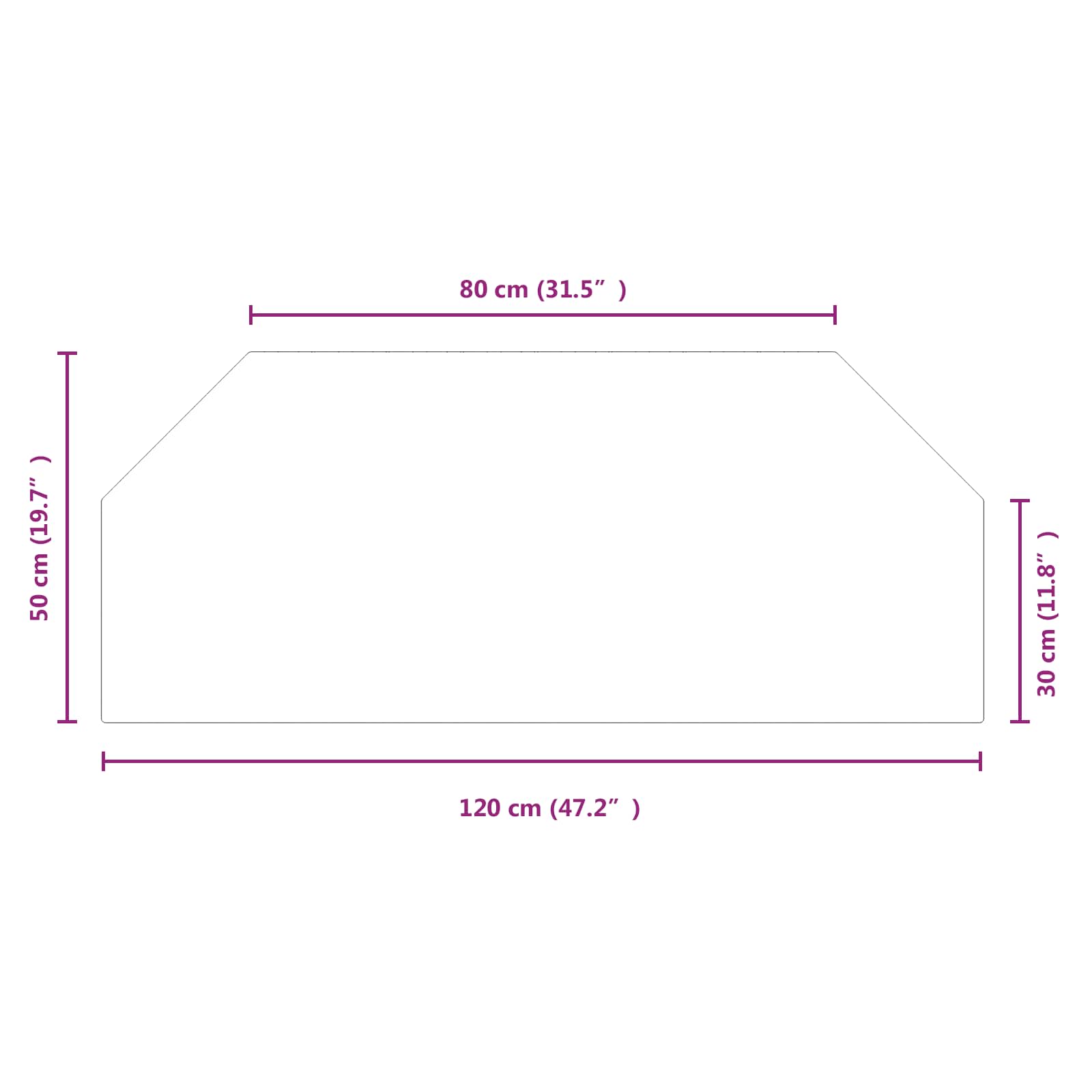 Feuerstelle Glasplatte Transparent 80 x 50 cm Glas