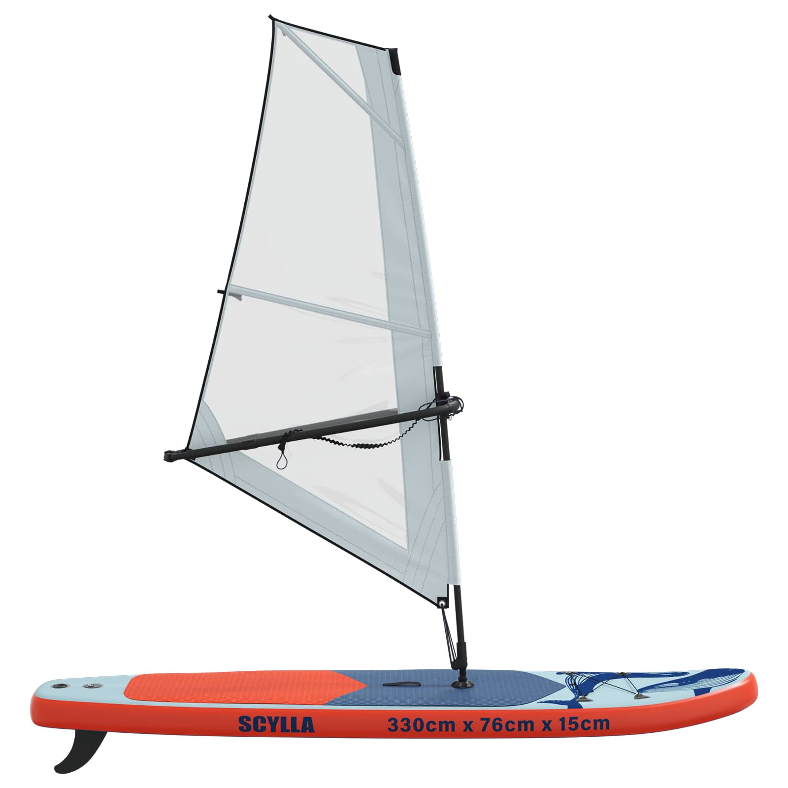 Aufblasbares SUP-Board mit Segel HYDROS 330 x 76 x 15 cm Türkis