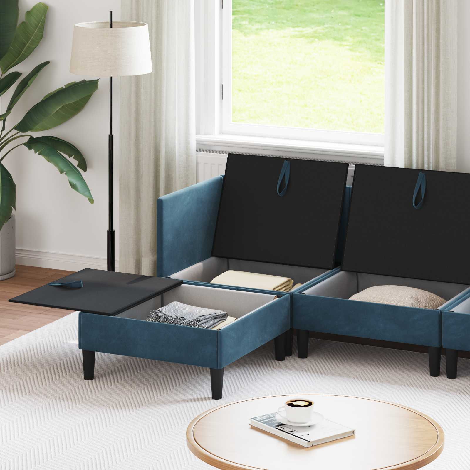 Wohnzimmergarnitur mit Kissen mit Speicher 3 pcs Hellgrau Samt