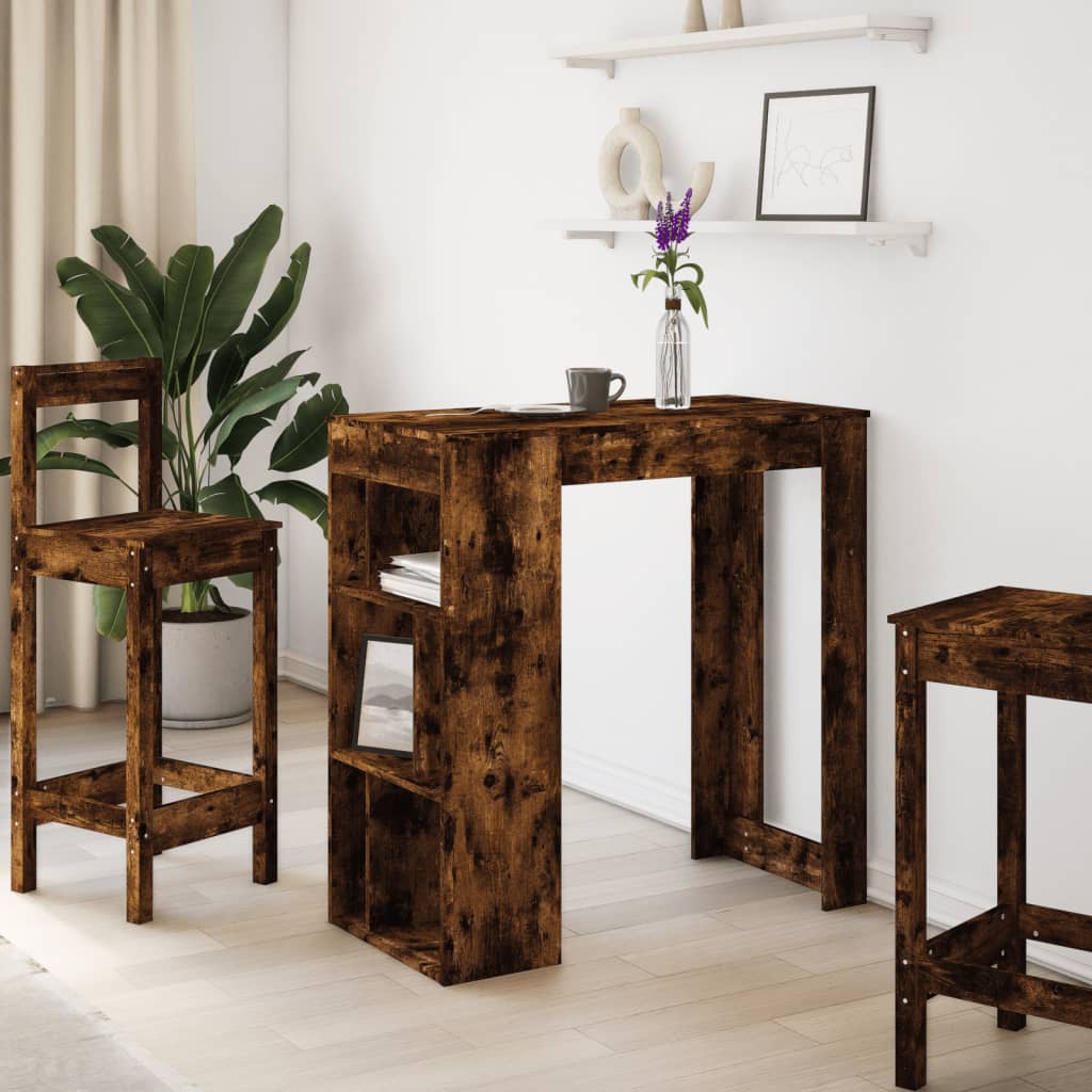 Bartisch Schwarz Eichen-Optik 102 x 50 x 103,5 cm Holzwerkstoff