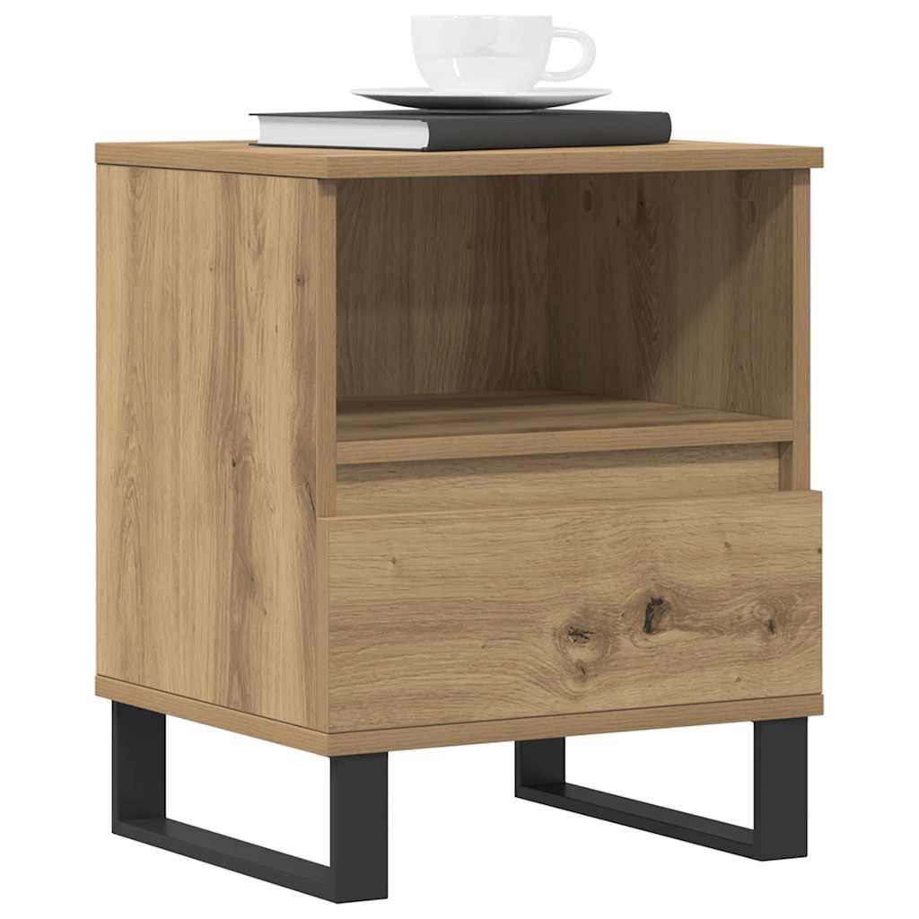 Bettschrank Schwarz Eichen-Optik 40 x 35 x 50 cm Holzwerkstoff