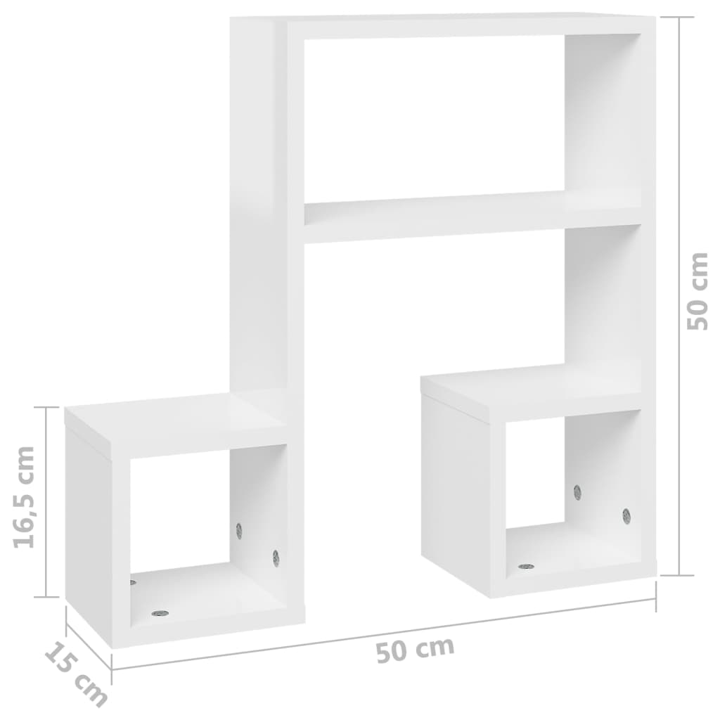 Wandregale 2 Stk. Weiß 50x15x50 cm Holzwerkstoff