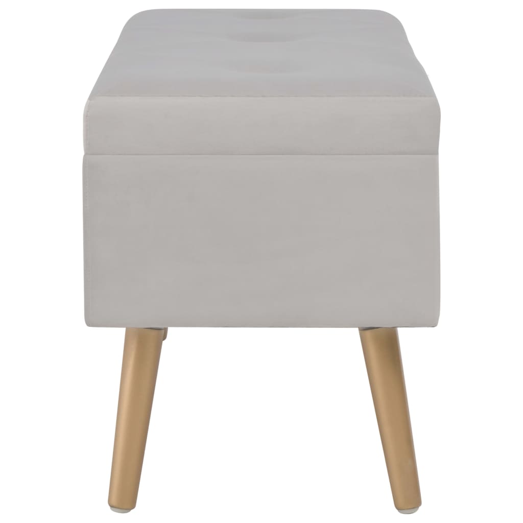 Bank mit Staufach 80 cm Grün Samt