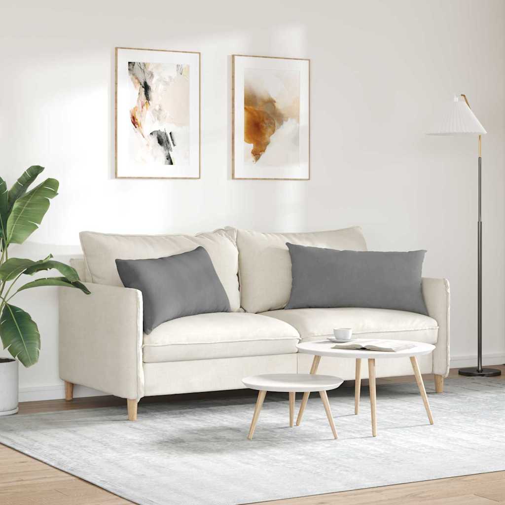 Sofakissen 2 Stück Taupe 50 x 30 cm Stoff